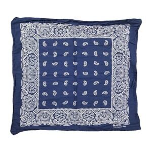 VTG 80's 90's Blue Western Bandana  All Cotton USA Biker Rockabilly Cowboy Hank